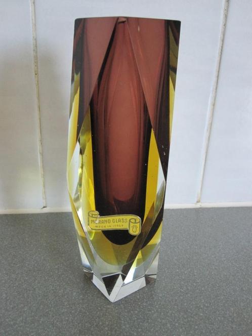 Murano Italy Flavio Poli glas vaas Hoogte 16 cm, Antiek en Kunst, Antiek | Glas en Kristal, Ophalen of Verzenden