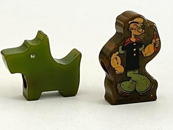 Popeye & Scottie Dog Puntensplijper in Bakeliet/Catalin beschikbaar voor biedingen