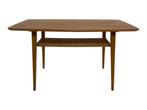 Vintage Bijzettafel Jaren 60 eiken Fineer Tafeltje Design, Ophalen of Verzenden