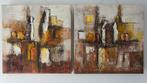 " Landschap" : 2 schilderijen van Jochem de Graaf, Antiek en Kunst, Kunst | Schilderijen | Abstract, Ophalen