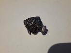 ZILVEREN BROCHE in de VORM van VIS ingelegd met MARKASIETEN, Ophalen of Verzenden, Zo goed als nieuw, Zilver, Zilver
