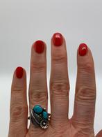 S399 Prachtige zilveren Navajo ring maat 18,75, Sieraden, Tassen en Uiterlijk, Antieke sieraden, Ophalen of Verzenden, Zilver