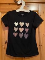 T-shirt zwart hartjes korte mouw S Shein, Kleding | Dames, Zwart, Ophalen of Verzenden, Zo goed als nieuw, Korte mouw