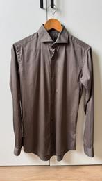 Genti Skin Fit overhemd maat 37, Bruin, Halswijdte 38 (S) of kleiner, Ophalen of Verzenden, Zo goed als nieuw