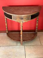 Halfronde sidetable, Huis en Inrichting, Tafels | Sidetables, Ophalen, 100 tot 150 cm, Eikenhout, Zo goed als nieuw