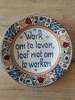 Delfts Blauw Bord - Werk om te leven, Ophalen of Verzenden