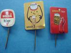 3 Spelden Breda Bier, Ophalen of Verzenden, Gebruikt, Merk, Speldje of Pin