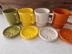 4 vintage Tupperware beker met deksel, Ophalen of Verzenden, Zo goed als nieuw, Beker of Kan