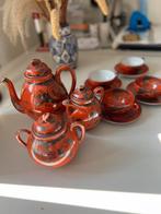 Antieke Japanse Kutani Eiraku theeset met rode draak, Ophalen of Verzenden