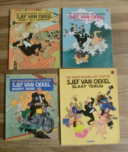 4 stripboeken uit de reeks van Sjef van Oekel, Boeken, Stripboeken, Gelezen, Meerdere stripboeken, Ophalen of Verzenden