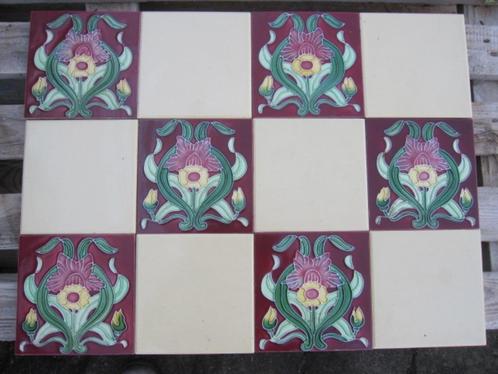 22 stuks wandtegels met bloem in relief 15x15cm, Huis en Inrichting, Woonaccessoires | Wanddecoraties, Ophalen of Verzenden