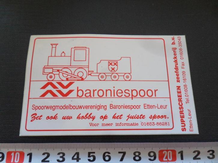 sticker etten-leur baroniespoor spoorweg modelbouw, Verzamelen, Stickers, Zo goed als nieuw, Bedrijf of Vereniging, Ophalen