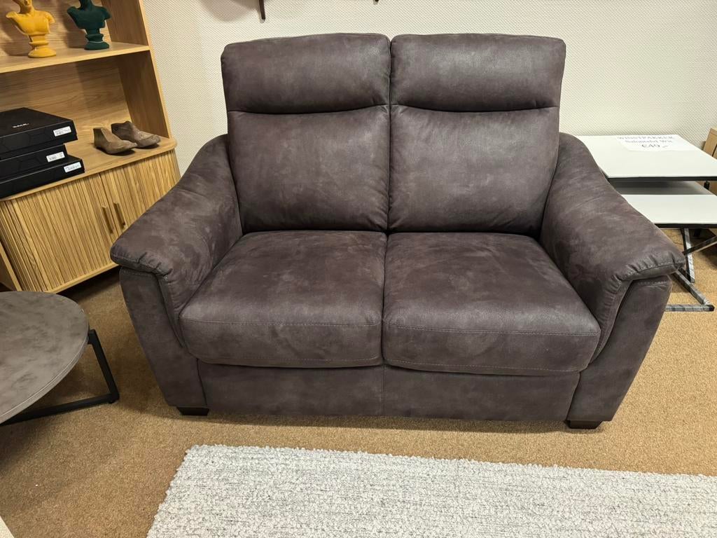 2-Zits Bank 145 Antraciet lederstof Direct leverbaar E-7338, Huis en Inrichting, Ophalen, #2-Zits#Bank#Banken#Hoekbanken#Loungebanken#Bankstellen