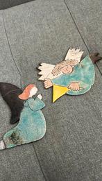 2 studio pottery raku keramiek kerst engelen, Ophalen of Verzenden, Zo goed als nieuw
