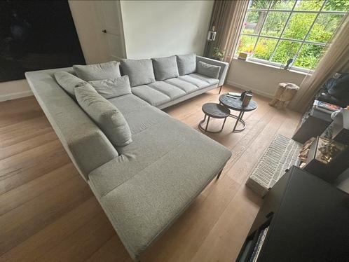 Montèl grijze hoekbank (longchair), Huis en Inrichting, Banken | Complete zithoeken, Gebruikt, Stof, Ophalen