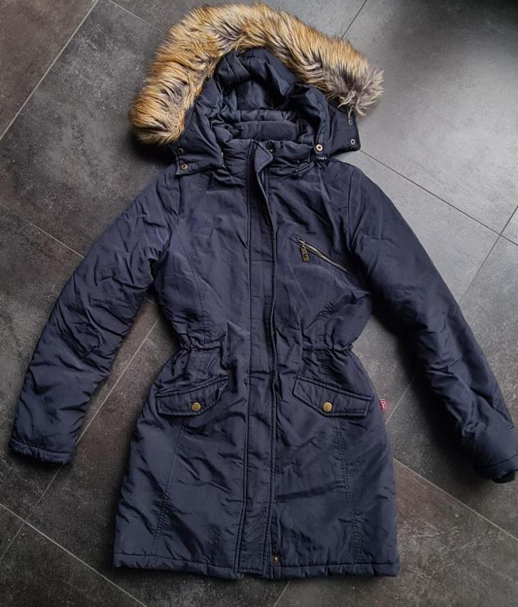 Damesjas - maat M, Kleding | Dames, Jassen | Winter, Zo goed als nieuw, Maat 38/40 (M), Blauw, Ophalen
