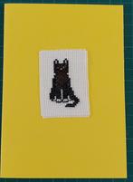 kaart met geborduurde kat Jeune (1733), Ophalen of Verzenden, Nieuw, Dieren