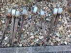 8x Paalpuntstukken / Grondanker  7x7 cm, Ophalen of Verzenden, Gebruikt, Staal