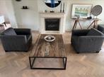 Twee zitstoelen met salontafel, Ophalen, Gebruikt, Metaal, Twee