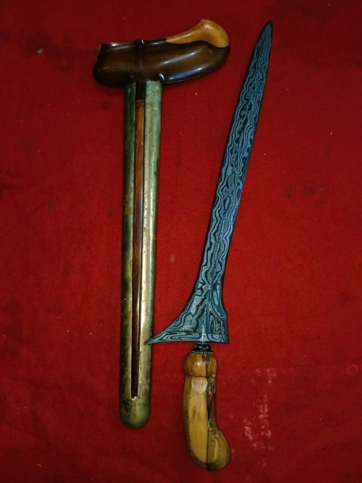 Antieke Keris Tilam Upih Pamor Beras Wutah Gayaman SVE49, Antiek en Kunst, Kunst | Niet-Westerse kunst, Verzenden