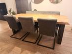 Eetkamerset: Tafel + 6 Stoelen in Zeer Goede Staat, Ophalen, Gebruikt, 6 tot 8 stoelen