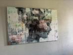 Schilderij 120x80cm gezicht kleurrijk, Antiek en Kunst, Kunst | Schilderijen | Abstract, Ophalen