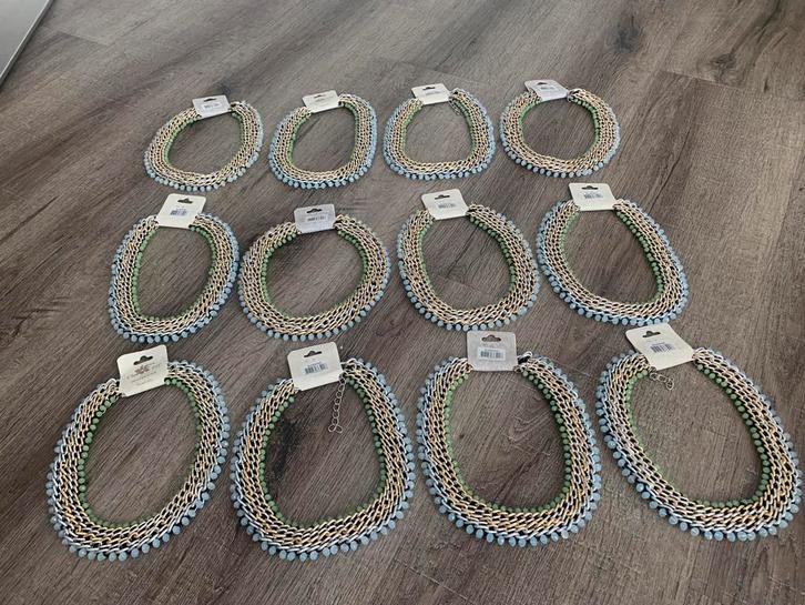 Partij 12 stuks ibiza kettingen ZK56, Sieraden, Tassen en Uiterlijk, Kettingen, Nieuw, Overige materialen, Overige kleuren, Verzenden