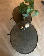 Bronzen Salontafels - Set van 2, Ophalen, 50 tot 100 cm, Rond, Zo goed als nieuw