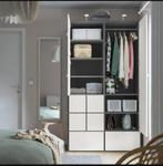 Ikea Visthus kledingkast grijs wit, Ophalen, Gebruikt, 100 tot 150 cm, 200 cm of meer
