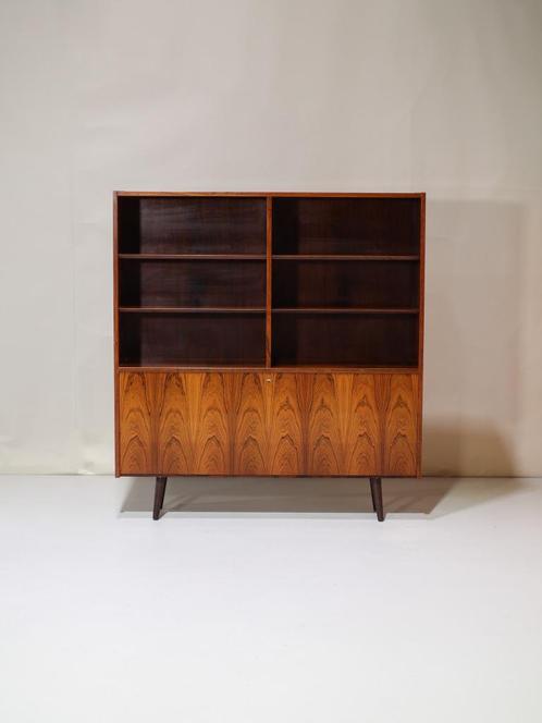 Boekenkast met klep Hundevad Deens palissander, Huis en Inrichting, Kasten | Boekenkasten, Zo goed als nieuw, 100 tot 150 cm, 100 tot 150 cm