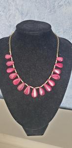 14k vergulde collier met echte Robijn, Sieraden, Tassen en Uiterlijk, Kettingen, Ophalen, Zo goed als nieuw, Rood, Goud