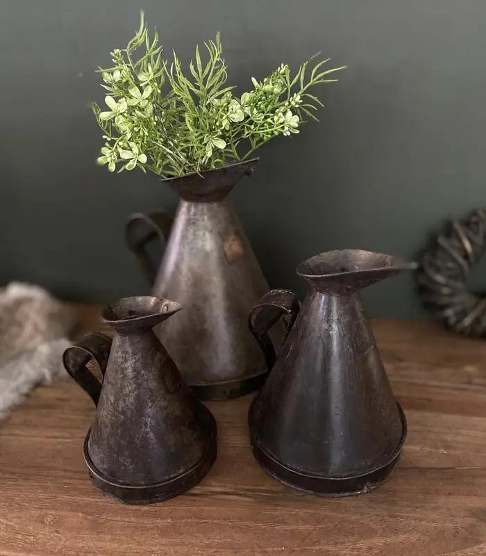 Stoere metalen kannenset, Huis en Inrichting, Woonaccessoires | Overige, Nieuw, Ophalen of Verzenden