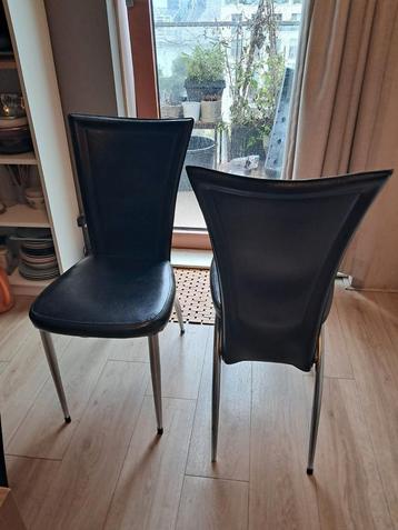Zwarte design stoelen (set van 2) beschikbaar voor biedingen