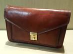 Handtas heren (dames?) - echt leder (80s vintage op z'n best, Verzenden, Gebruikt, Bruin, Handtas