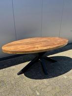 Eettafel mangohout ovaal naturel 180cm met matrixpoot, Nieuw, Ophalen of Verzenden, Vijf personen of meer, 150 tot 200 cm