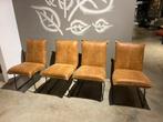 Mabel stoelen set van 4 Het Anker Foggia leder Cognac €999,-, Ophalen, Bruin, Nieuw, Leer