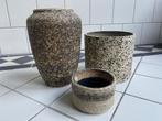Vaas en plantenpotten berkenbast 3 stuks, Verzamelen, Retro, Ophalen of Verzenden, Huis en Inrichting