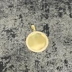 14k gouden hanger rond incl. Graveren nieuw, Ophalen of Verzenden, Zo goed als nieuw, Goud, Kruis of Symbool