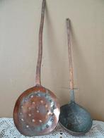 Antieke lepel koperen lepel lepels 52cm en 42cm 1800-1850, Antiek en Kunst, Antiek | Koper en Brons, Ophalen of Verzenden, Koper