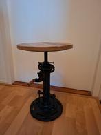 Krukje koloniaal industriël mangohout zwart, Minder dan 55 cm, Rond, Zo goed als nieuw, Hout