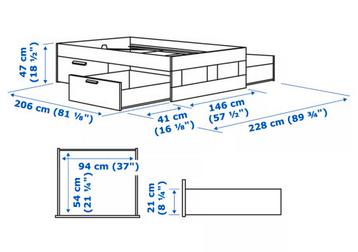 Ikea Brimnes bed met Valevag matras - afbeelding 7