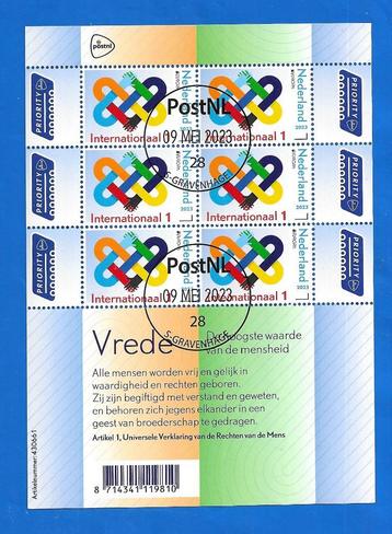 Vrede, de hoogste waarde van de mensheid (gest.postzegelvel) beschikbaar voor biedingen