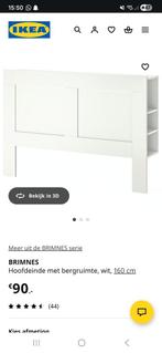 Ikea Brimnes wit hoofdbord 160cm - gebruikt, Gebruikt, Wit, Tweepersoons, Ophalen of Verzenden
