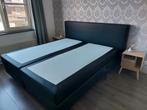 Boxspring 180x200, elektrisch (hoofd en voeten), Ophalen, Zwart, Tweepersoons, Zo goed als nieuw