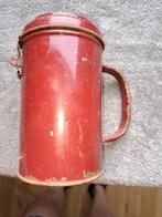 Curiosa Oud metalen spaarpot rood Emaille vintage, Verzenden