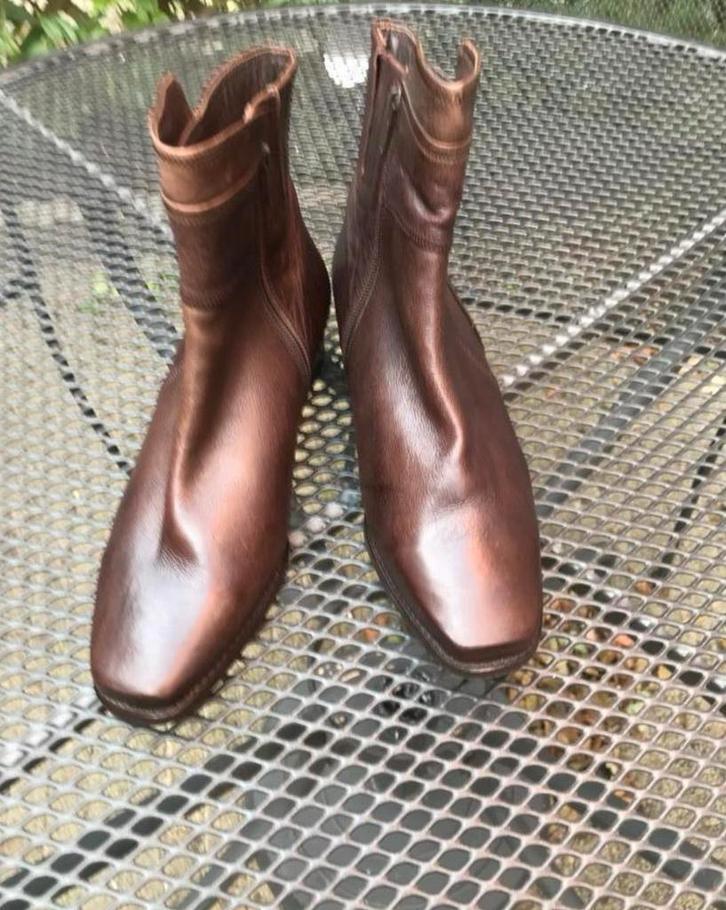 Verhulst zgan Bruin Echt Leren Laarzen maat 4,5  wijdte K 37, Kleding | Dames, Schoenen, Zo goed als nieuw, Lage of Enkellaarzen