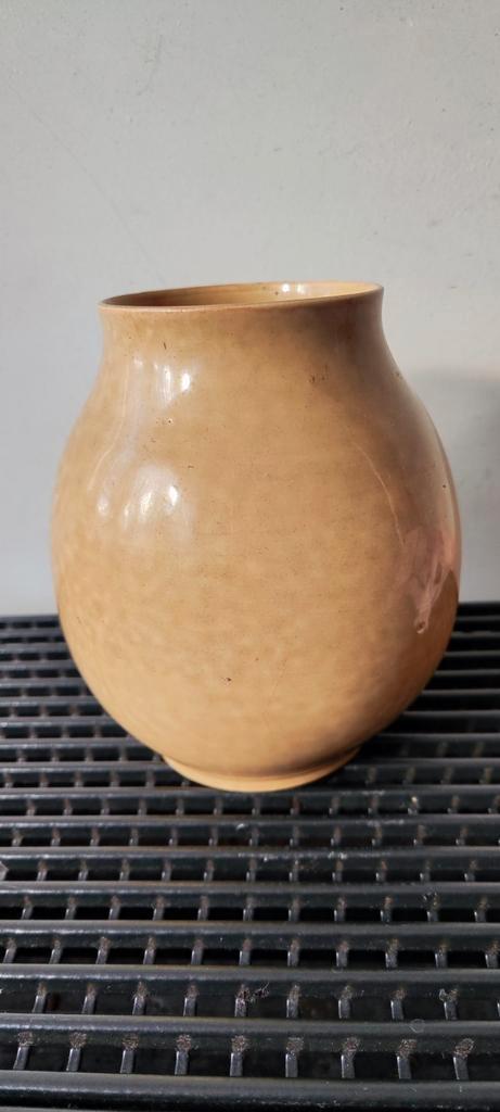 Adco 1003 beige geglazuurde luster keramieken vaas plm 15 cm, Huis en Inrichting, Woonaccessoires | Vazen, Gebruikt, Overige kleuren
