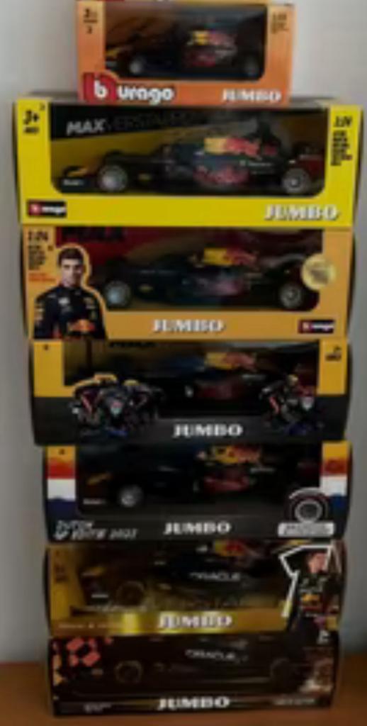 7 st. BBURAGO RB F1 Red Bull Max Verstappen JUMBO 2017-2023, Verzamelen, Automerken, Motoren en Formule 1, Nieuw, Formule 1, Ophalen of Verzenden