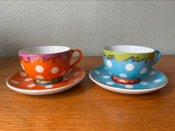 Oilily servies Polka Dots - Douwe Egberts 2 kop en schotels beschikbaar voor biedingen
