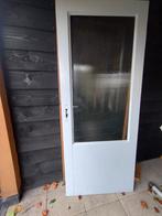Schuurdeur met draadglas, Doe-het-zelf en Verbouw, Deuren en Horren, Ophalen, Gebruikt, Buitendeur, 200 tot 215 cm
